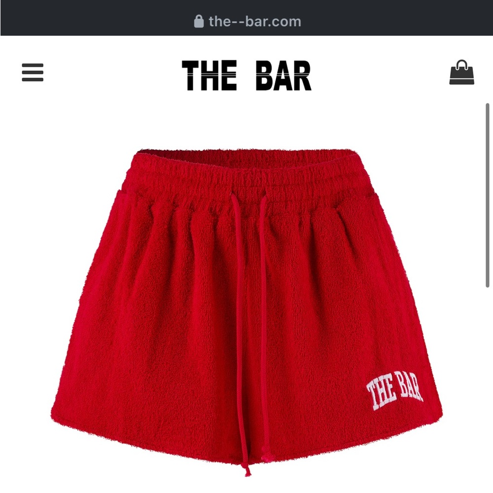 The Bar Red Terry Shorts